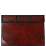 Ashwood Leather Desk Mat with Integrated Paper Holder & Triple Organizational Compartments Chestnut: LF-108