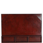 Ashwood Leather Desk Mat with Integrated Paper Holder & Triple Organizational Compartments Chestnut: LF-108
