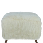 Ashwood Large Sheepskin Fur Footstool Ottoman Natural: RABBIT STOOL