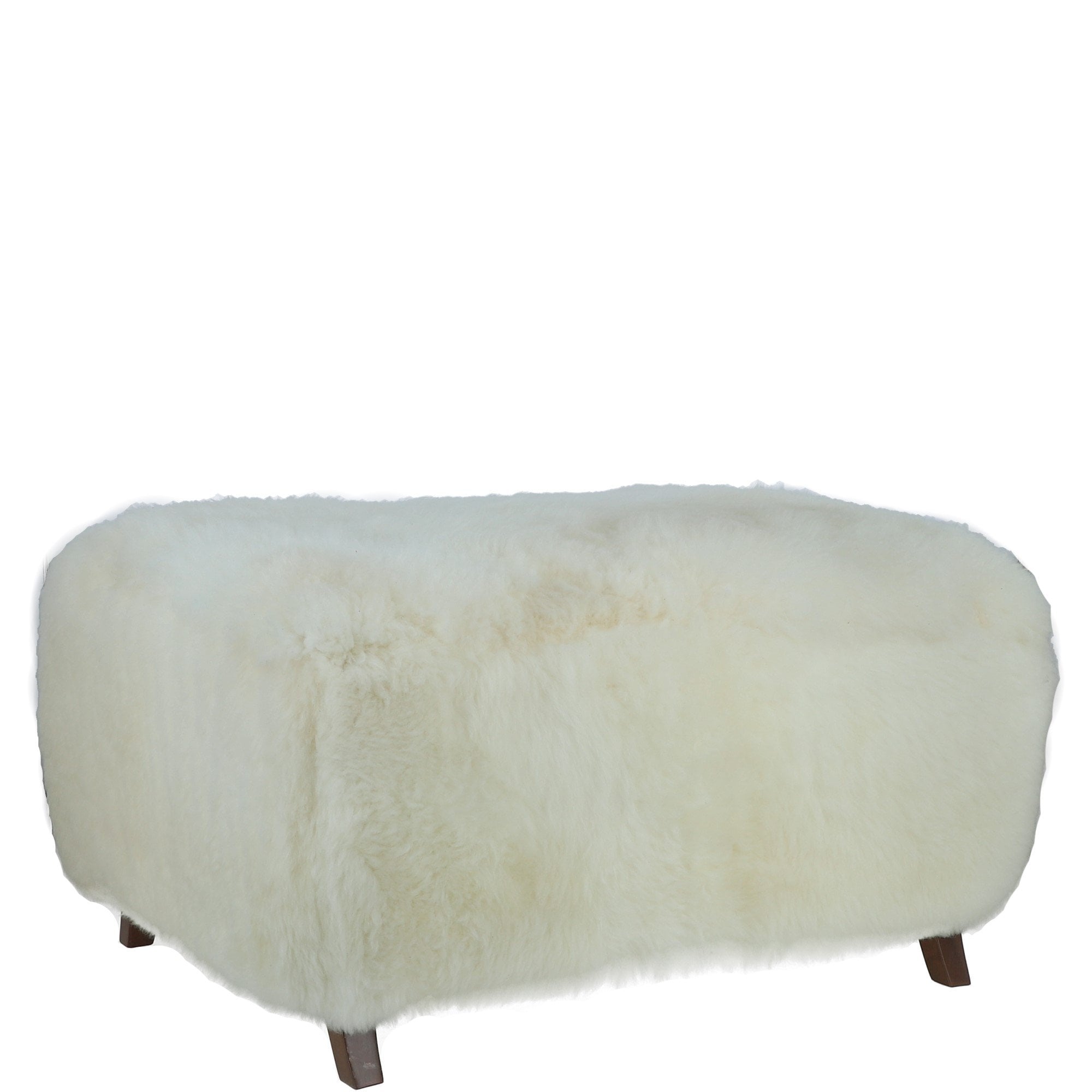 Ashwood Large Sheepskin Fur Footstool Ottoman Natural: RABBIT STOOL