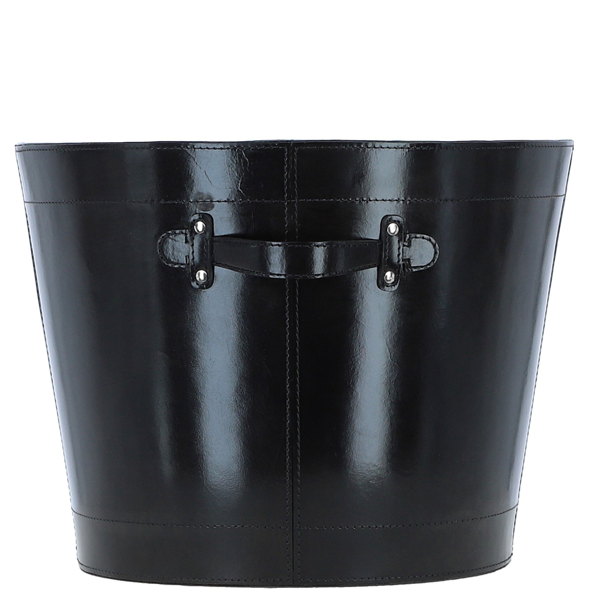 Exquisite Ashwood Leather Storage Basket Black: tbz1uc793