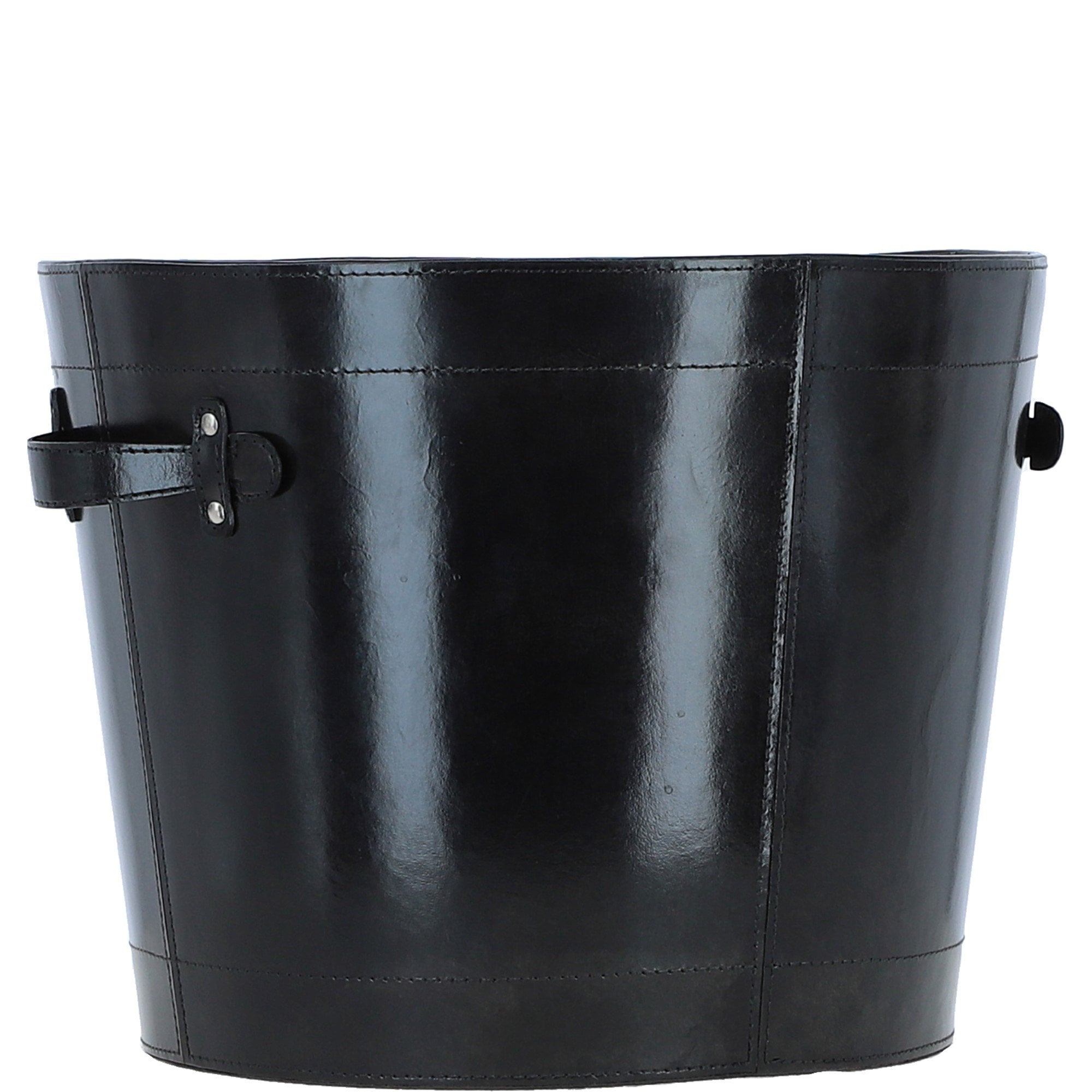 Exquisite Ashwood Leather Storage Basket Black: tbz1uc793