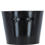 Exquisite Ashwood Leather Storage Basket Black: tbz1uc793