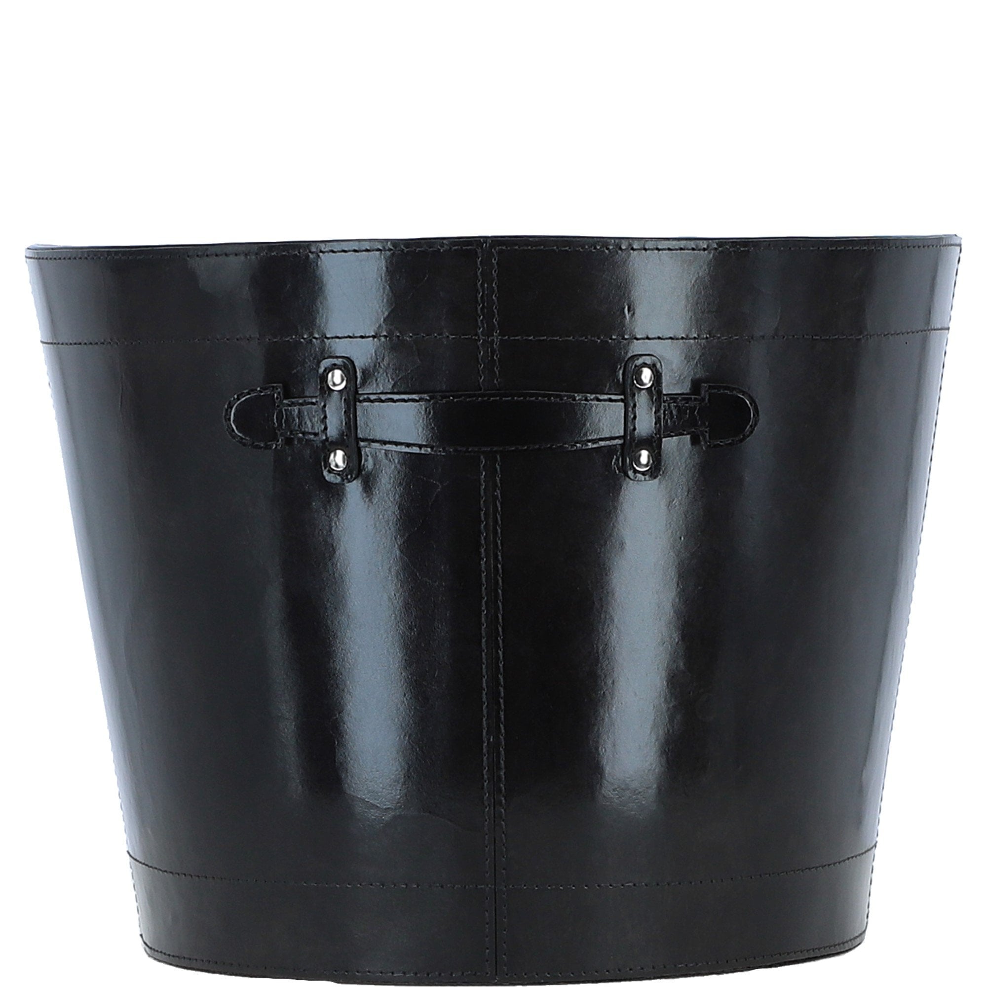 Exquisite Ashwood Leather Storage Basket Black: tbz1uc793
