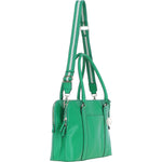 Ashwood 3 Section Large Leather Handbag Green: X-39