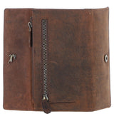 Ladies Equestrian Zippered Leather Purse Mud/brown: sally