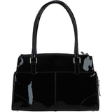 Three Section A4 Patent Leather Work Bag Black: A4 Work Bag