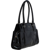 Three Section A4 Patent Leather Work Bag Black: A4 Work Bag