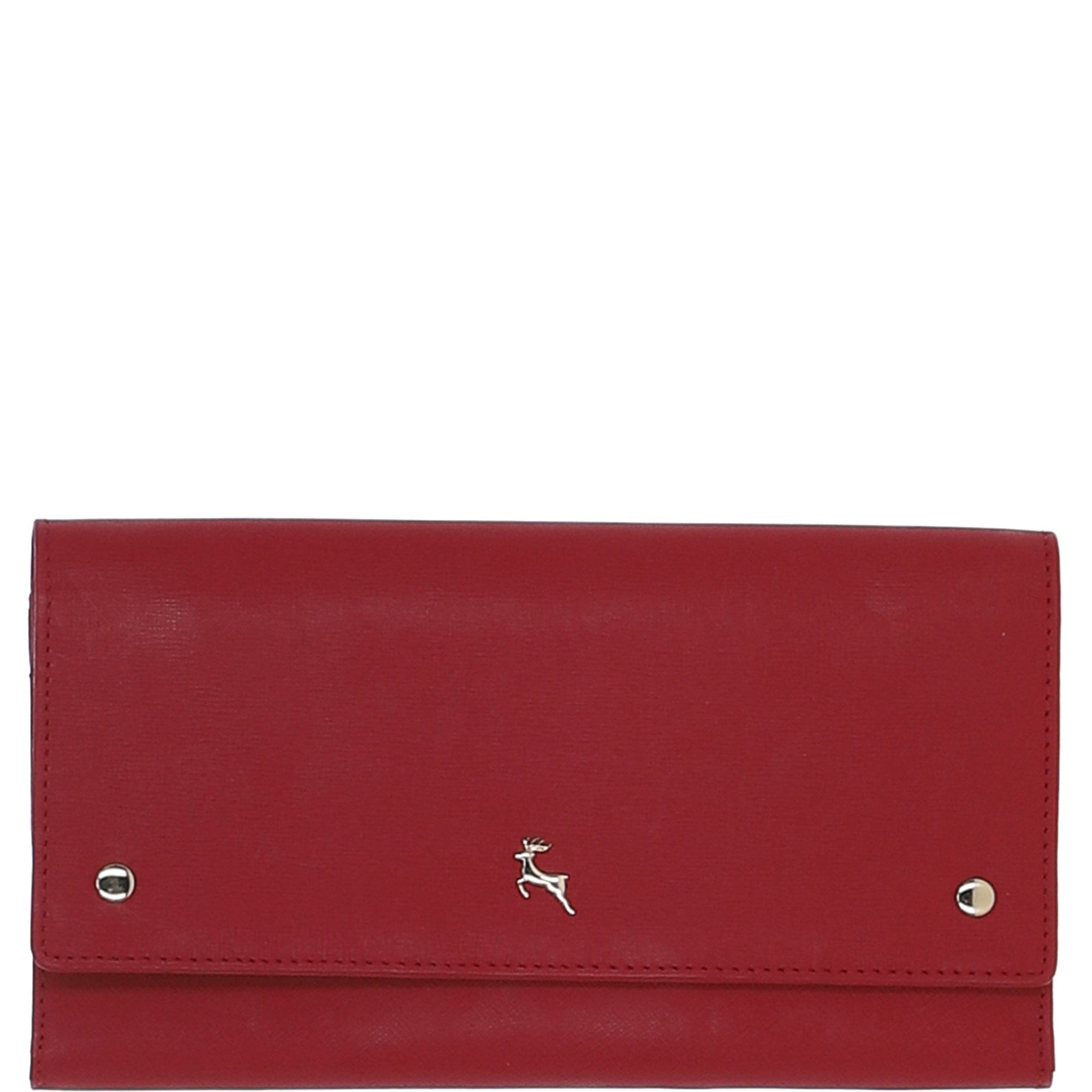 Ashwood Saffiano Leather Large Travel Wallet Red: Travel Wallet