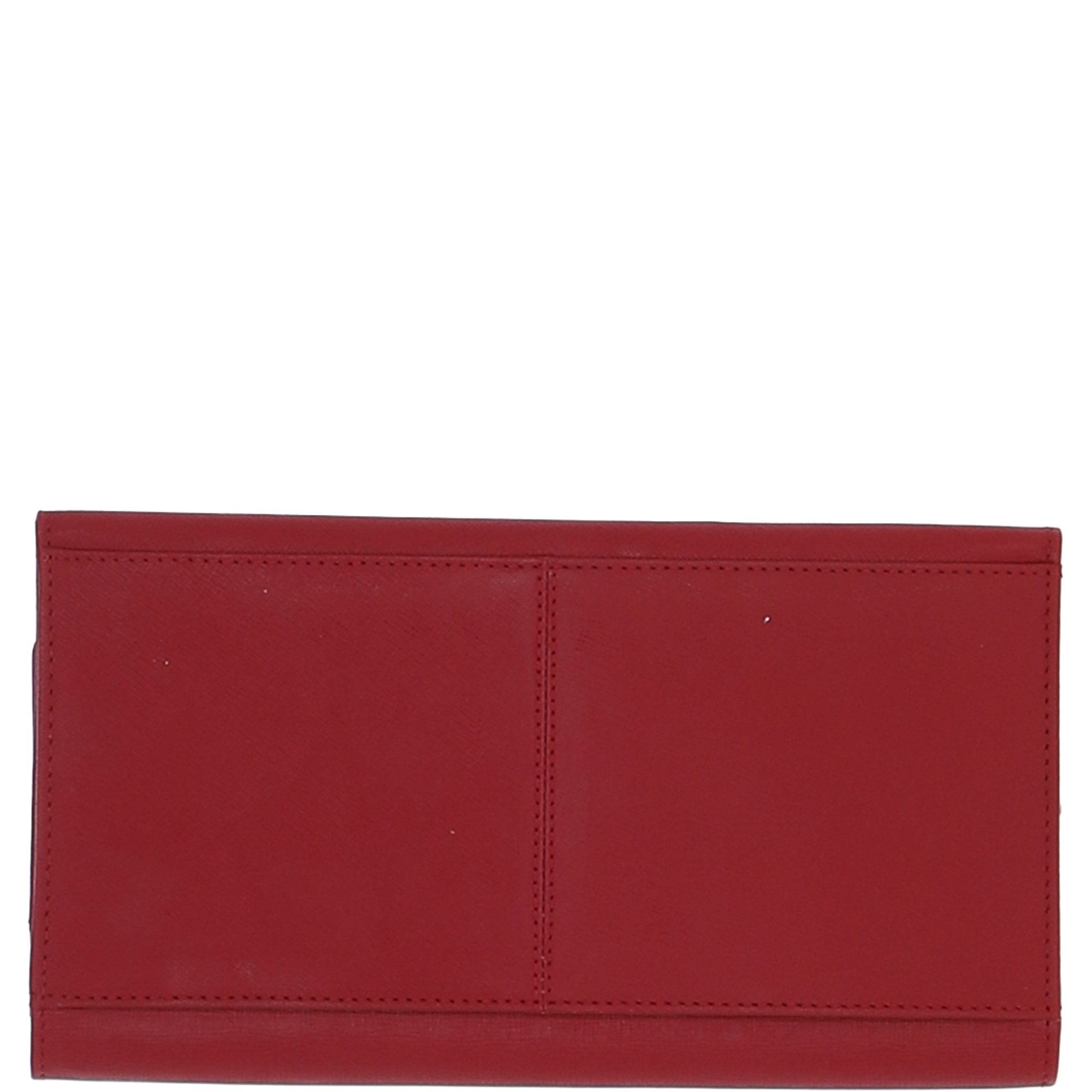 Ashwood Saffiano Leather Large Travel Wallet Red: Travel Wallet