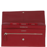 Ashwood Saffiano Leather Large Travel Wallet Red: Travel Wallet