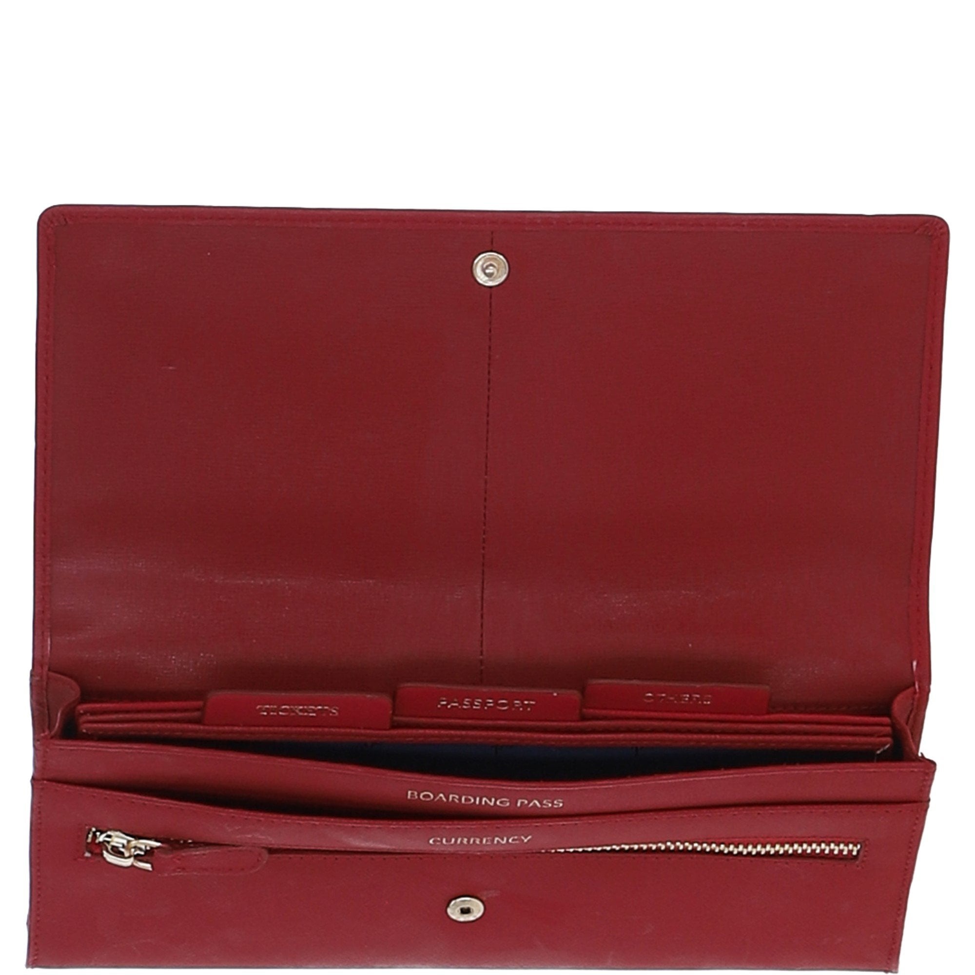 Ashwood Saffiano Leather Large Travel Wallet Red: Travel Wallet