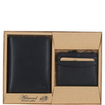 Leather Passport Cover & Card Holder Gift Set Black: GS-1280