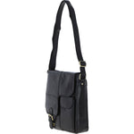 Elegant Ashwood Leather Unisex Crossbody Bag Black: G-19