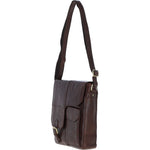 Elegant Ashwood Leather Unisex Crossbody Bag Brandy: G-19