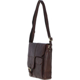Elegant Ashwood Leather Unisex Crossbody Bag Brandy: G-19