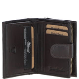 Ashwood Leather & Harris Tweed® Cloth Three compartment wallet Brown/Mcload: TW-12-01-BM