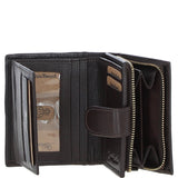 Ashwood Leather & Harris Tweed® Cloth Three compartment wallet Brown/Mcload: TW-12-01-BM