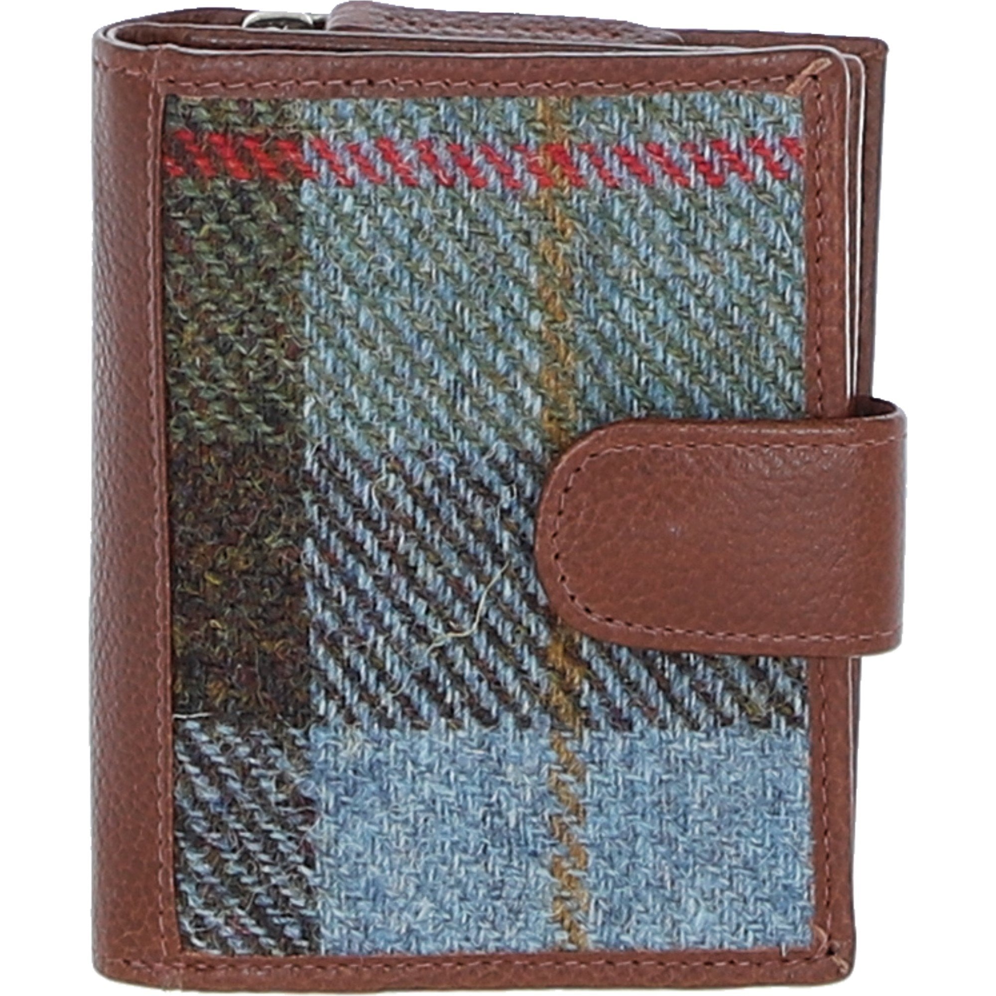 Ashwood Leather & Harris Tweed® Cloth Three compartment wallet Tan/Mcload: TW-12-02-TM