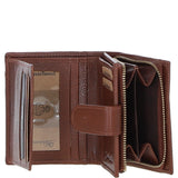 Ashwood Leather & Harris Tweed® Cloth Three compartment wallet Tan/Mcload: TW-12-02-TM