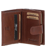 Ashwood Leather & Harris Tweed® Cloth Three compartment wallet Tan/Watch: TW-12-04-TW