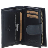 Ashwood Leather & Harris Tweed® Cloth Three compartment wallet Navy/Pink: TW-12-06-NP