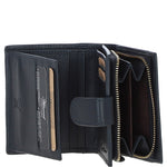 Ashwood Leather & Harris Tweed® Cloth Three compartment wallet Navy/Pink: TW-12-06-NP