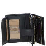 Ashwood Leather & Harris Tweed® Cloth Three compartment wallet Black/Green/Red: TW-12-07-BR