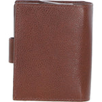Ashwood Leather & Harris Tweed® Cloth Three compartment wallet Tan/Navy: TW-12-011-TN
