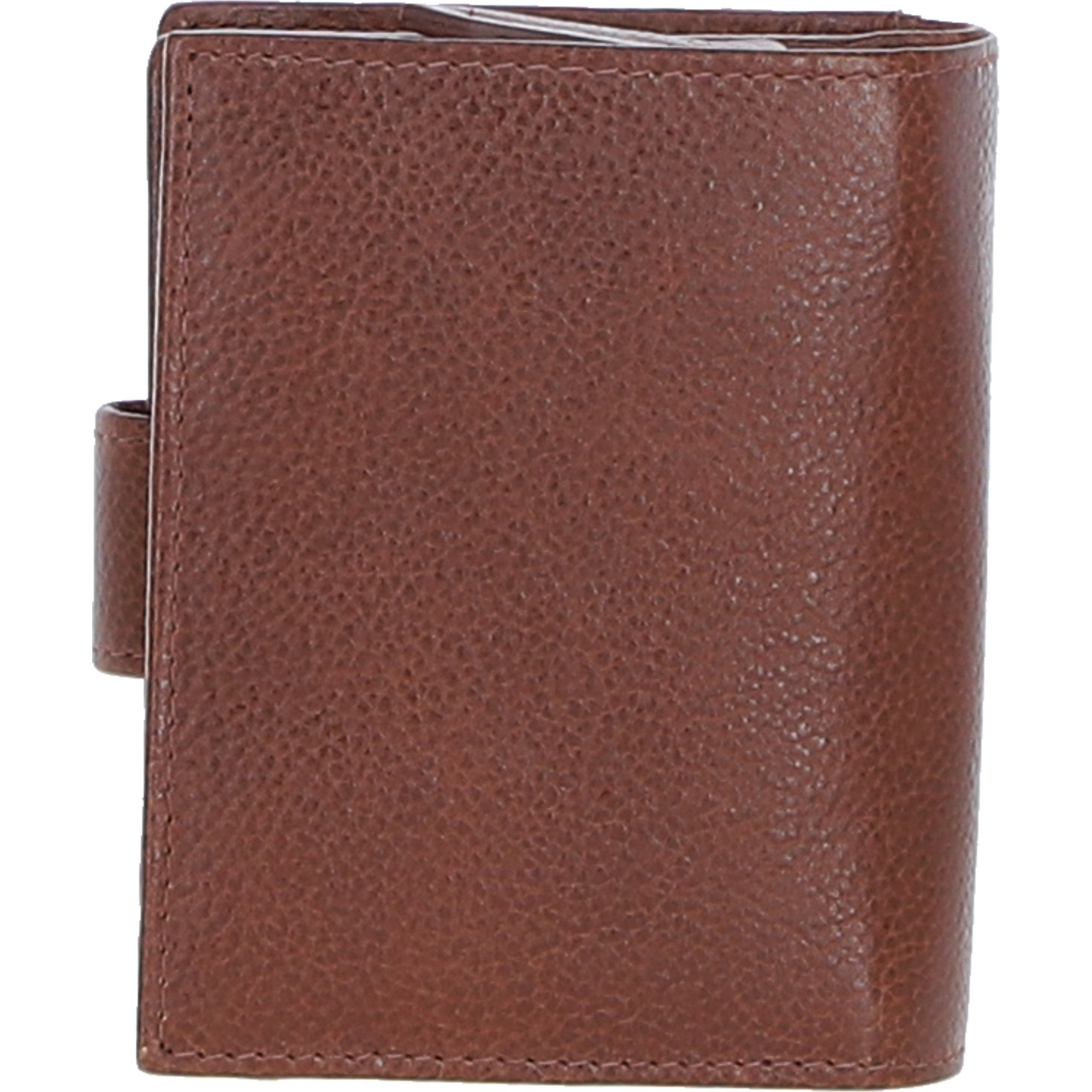 Ashwood Leather & Harris Tweed® Cloth Three compartment wallet Tan/Navy: TW-12-011-TN