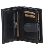 Ashwood Leather & Harris Tweed® Cloth Three compartment wallet Black/White: TW-12-012-BW