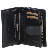Ashwood Leather & Harris Tweed® Cloth Three compartment wallet Black/White: TW-12-012-BW
