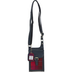 Ashwood Leather & Harris Tweed® Cloth elegance Crossbody Bag Navy/Pink: TW-20-06-NP