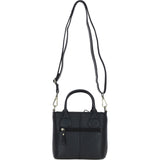 Ashwood Leather & Harris Tweed® Cloth Handbag with Removable Crossbody Strap Black/Green/Red: TW-21-07-BR