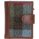 Ashwood Leather & Harris Tweed® Cloth RFID Secure Wallet Tan/Mcload: TW-16-02-TM