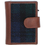Ashwood Leather & Harris Tweed® Cloth RFID Secure Wallet Tan/Watch: TW-16-04-TW
