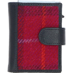 Ashwood Leather & Harris Tweed® Cloth RFID Secure Wallet Navy/Pink: TW-16-06-NP