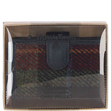 Ashwood Leather & Harris Tweed® Cloth RFID Secure Wallet Black/Green/Red: TW-16-07-BR