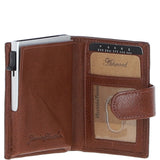 Ashwood Leather & Harris Tweed® Cloth RFID Secure Wallet Tan/Green/Red: TW-16-08-TR