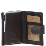 Ashwood Leather & Harris Tweed® Cloth RFID Secure Wallet Brown/Green: TW-16-09-BG