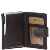 Ashwood Leather & Harris Tweed® Cloth RFID Secure Wallet Brown/Green: TW-16-09-BG