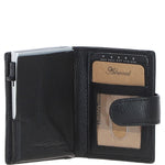 Ashwood Leather & Harris Tweed® Cloth RFID Secure Wallet Black/White: TW-16-012-BW