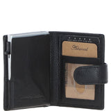 Ashwood Leather & Harris Tweed® Cloth RFID Secure Wallet Black/White: TW-16-012-BW