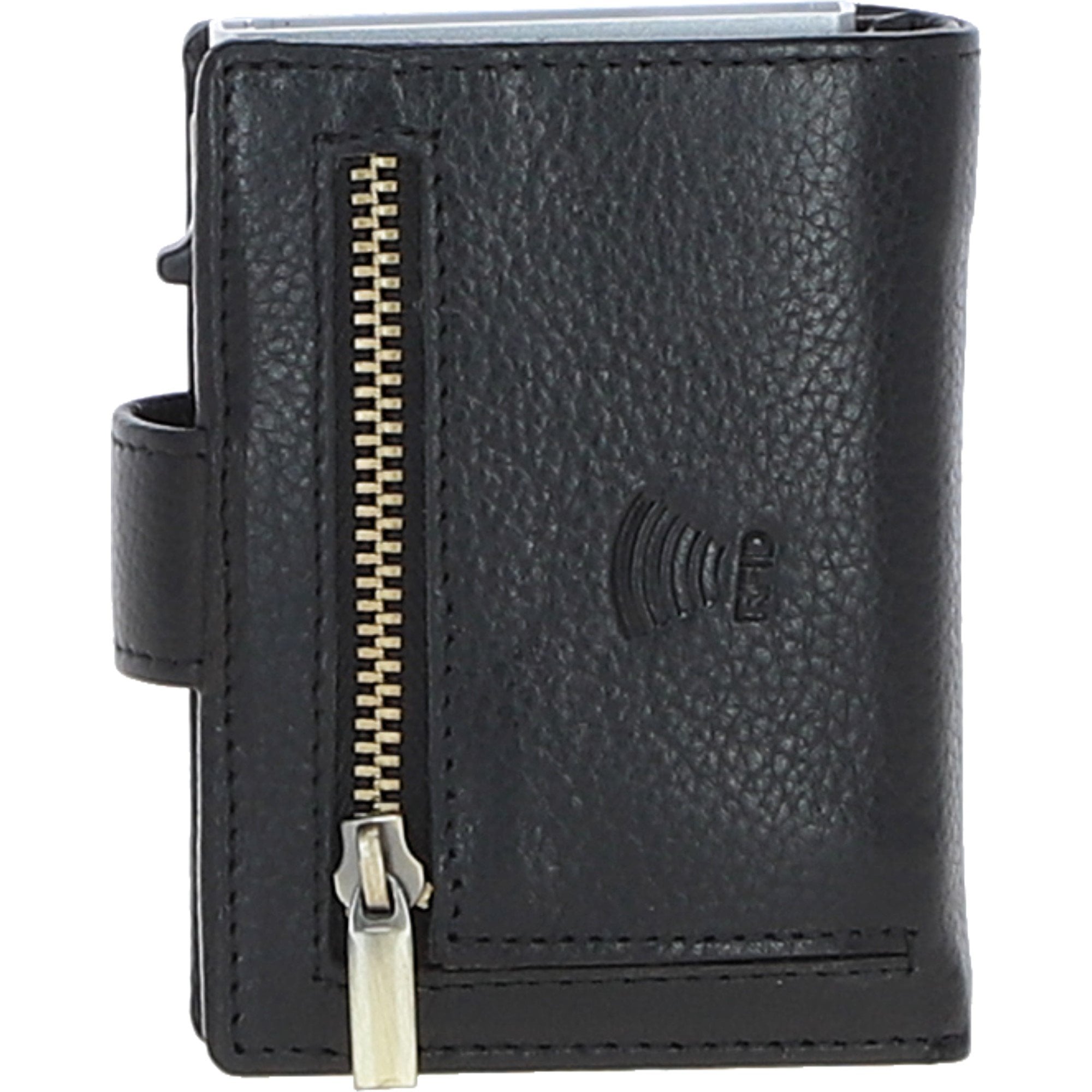 Ashwood Leather & Harris Tweed® Cloth RFID Secure Wallet Black/White: TW-16-012-BW