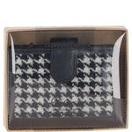 Ashwood Leather & Harris Tweed® Cloth RFID Secure Wallet Black/White: TW-16-012-BW