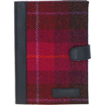 Ashwood Leather & Harris Tweed® Cloth A5 Notebook Navy/Pink: TW-19-06-NP