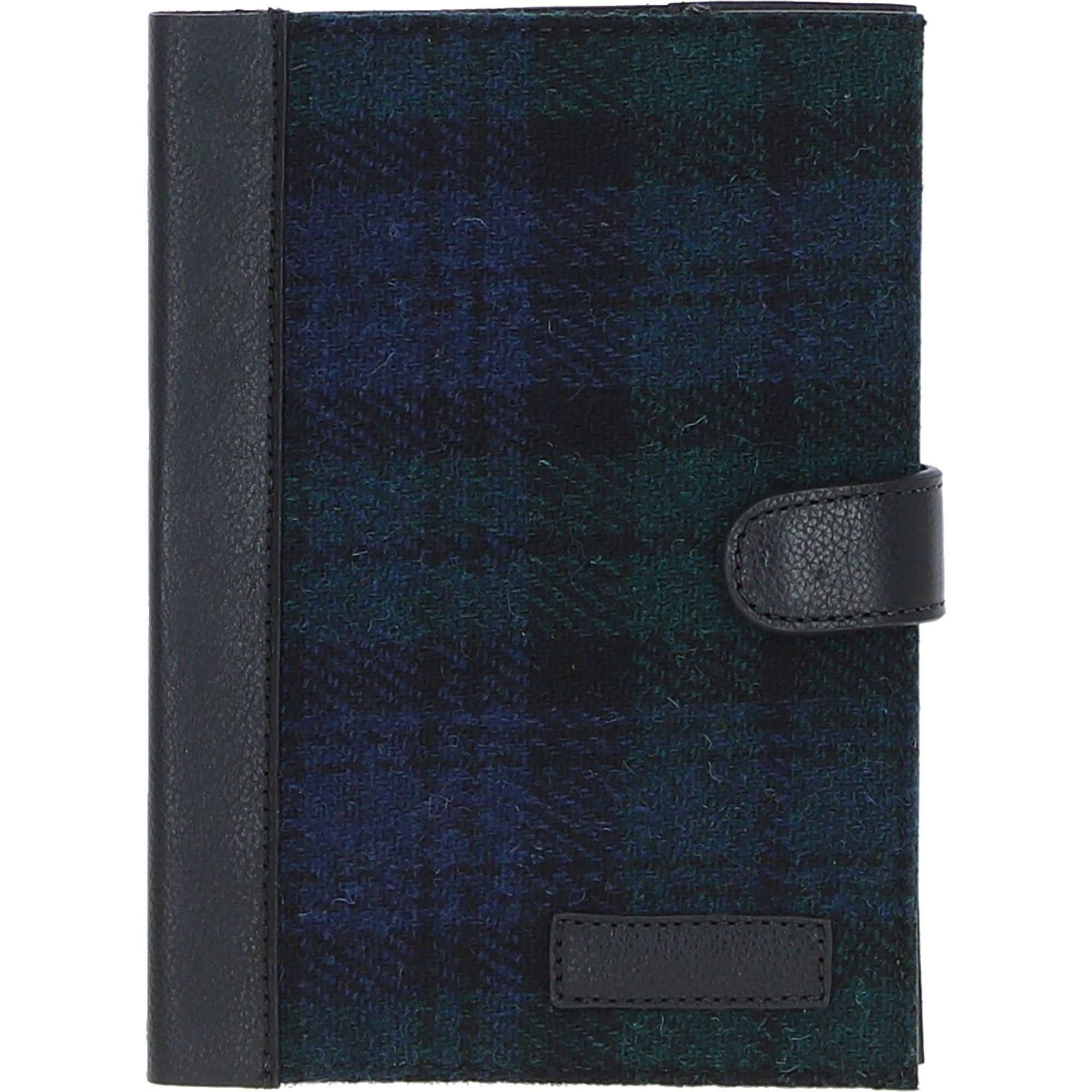 Ashwood Leather & Harris Tweed® Cloth A5 Notebook Black/Watch: TW-19-03-BW