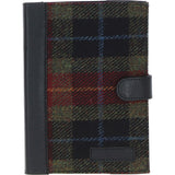 Ashwood Leather & Harris Tweed® Cloth A5 Notebook Black/Green/Red: TW-19-07-BR