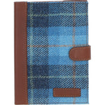 Ashwood Leather & Harris Tweed® Cloth A5 Notebook Tan/LT Blue: TW-19-05-TB