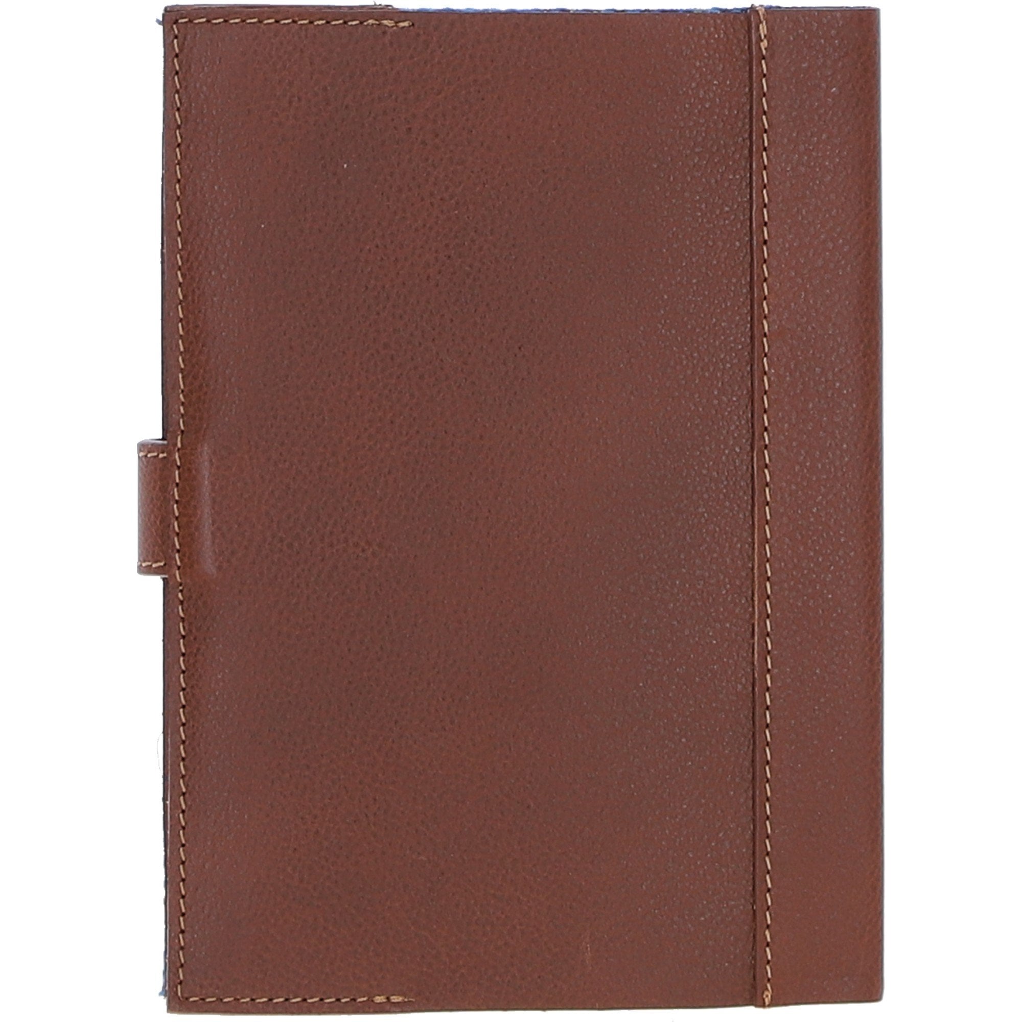 Ashwood Leather & Harris Tweed® Cloth A5 Notebook Tan/LT Blue: TW-19-05-TB